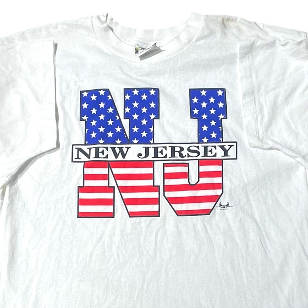 1996 NEW JERSEY AMERICA VINTAGE 90s SINGLE STITCH XL WHITE TEE